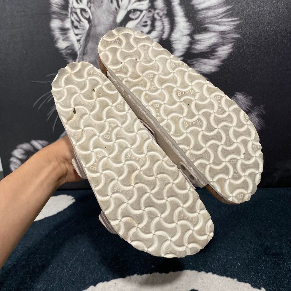 Birkenstock Uji 1024800 Slide Sandal Unisex M4/W6 White Suede Slip-On Casual - Picture 6 of 9